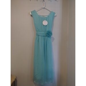 Girl's Shiny Blue Formal Dress